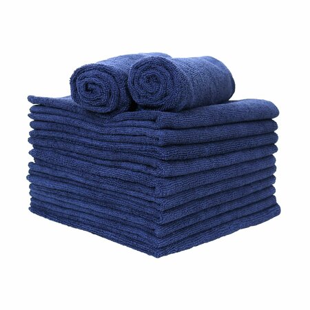 MONARCH BRANDS Microfiber Hand Towels, 15in x 24in - Navy, 12PK PNP915210N